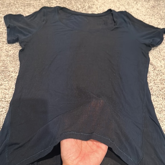 Lululemon workout top. Navy blue/black, thin and slightly see through. - Picture 2 of 2